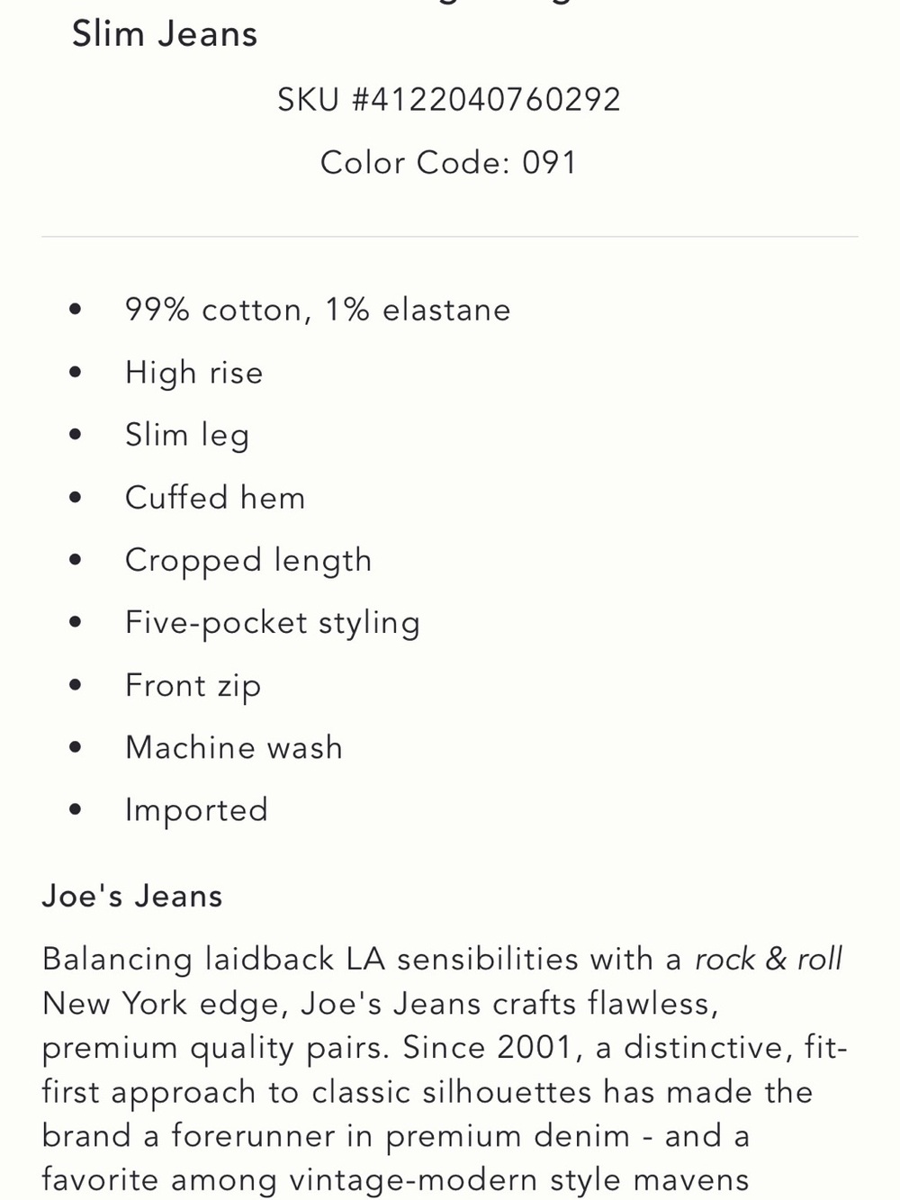 Joe’s Jeans Women's Dark Blue High-Rise Straight Jeans- Size 31 - Picture 5 of 6